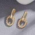Orecchini a clip valstrend con design geometrico doppio strato e cuciture twist, stile semplice e moderno.