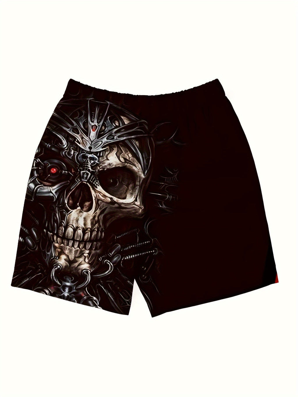 Pantaloncini da spiaggia maschili Valstrend con stampa 3D di teschio, coulisse e design alla moda per estate, piscina e resort