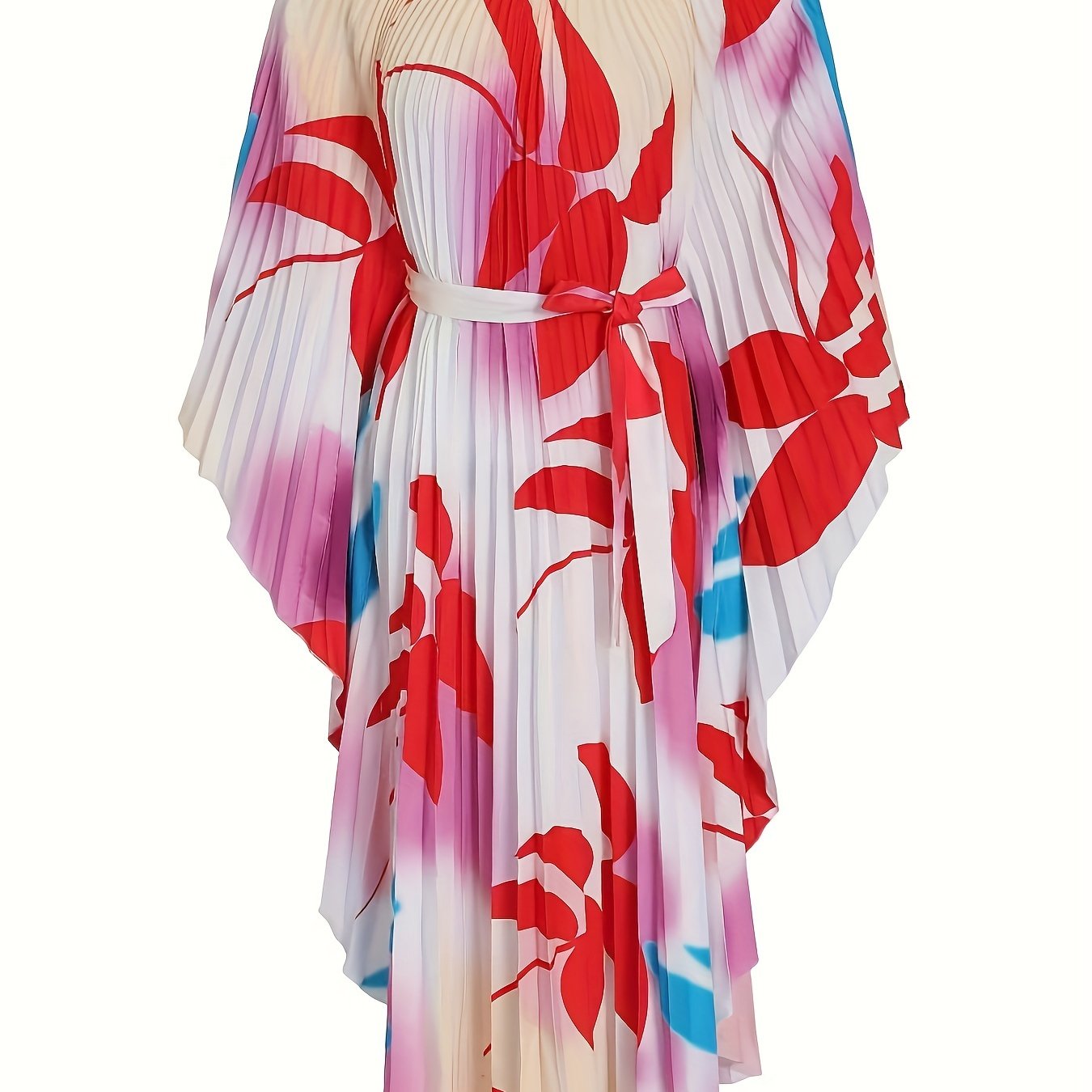 Vestito femminile a fiori, taglia plus, senza maniche, in poliestere, vestibilità comoda, lunghezza media, tessuto intrecciato.