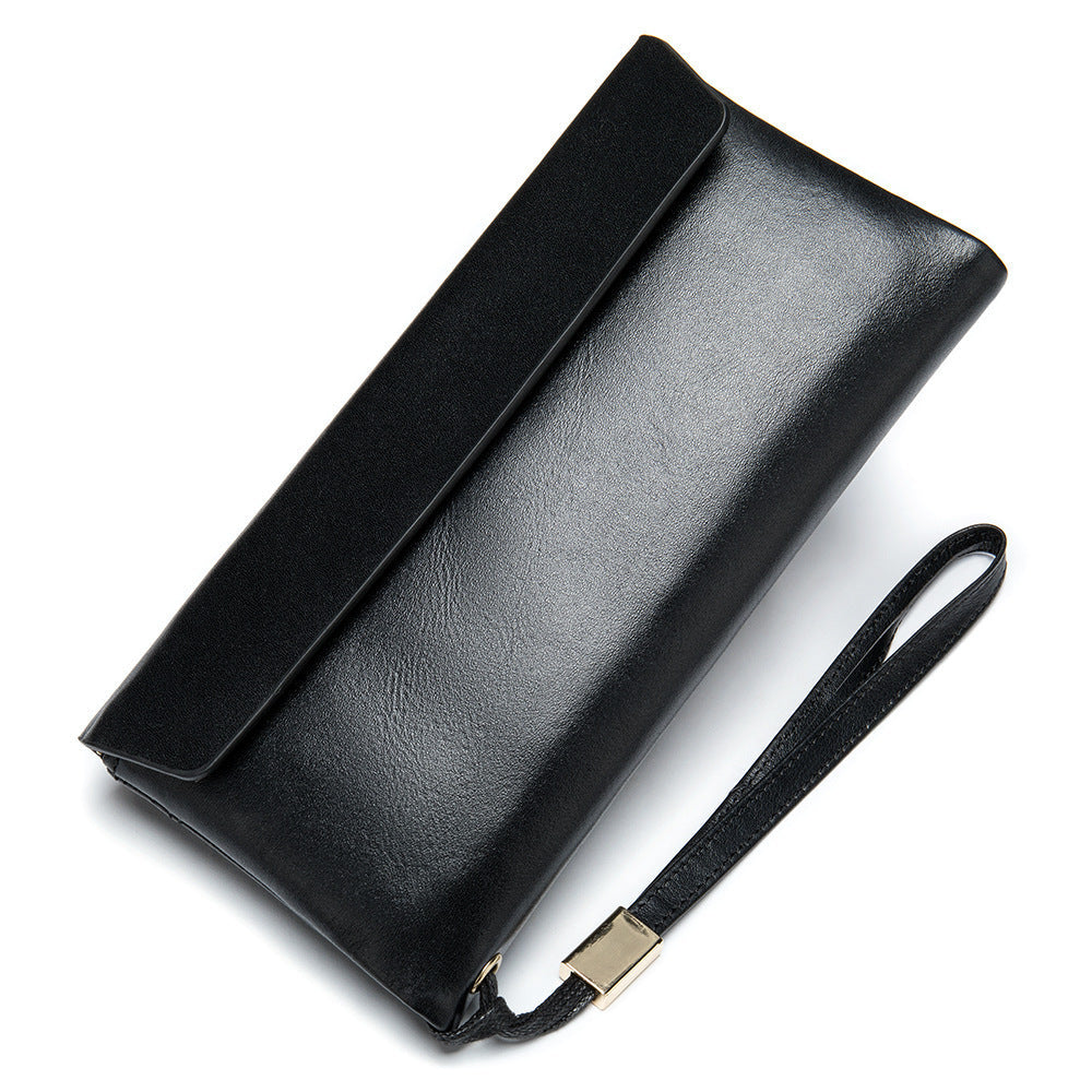 Portafoglio in pelle Valstrend, grande capacità, con molte fessure per carte di credito e design retrò elegante.