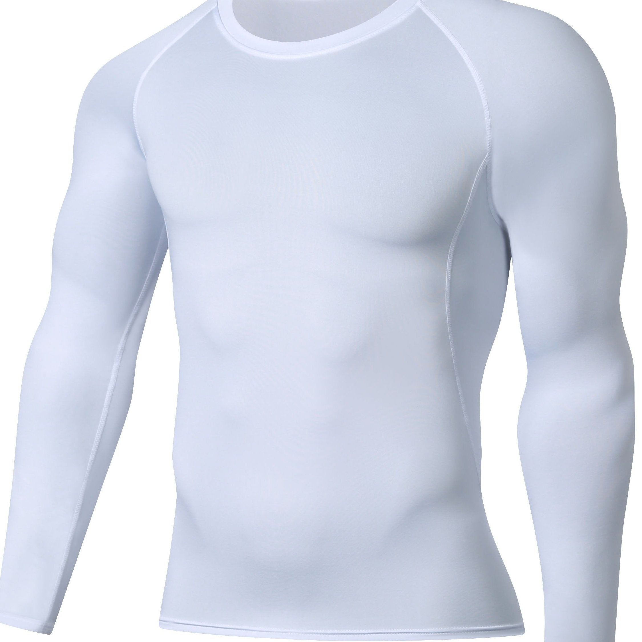 Maglietta a maniche lunghe da uomo Valstrend in tessuto traspirante, compressione sportiva, asciugatura rapida, ideale per corsa e palestra