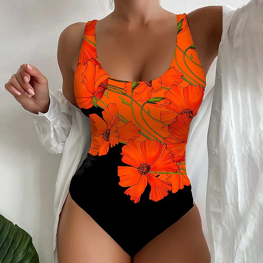 Costume intero femminile Valstrend con stampa 3D, vestibilità aderente e design elegante per mare e piscina.