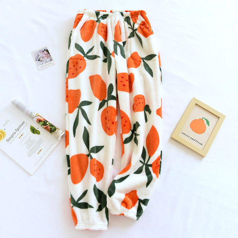 Fleece-lined Thickened Autumn And Winter Women's Trousers Warm