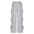 Pantaloni sportivi casual con fiocco laterale, vestibilità morbida e stile rilassato, marca Valstrend shop.