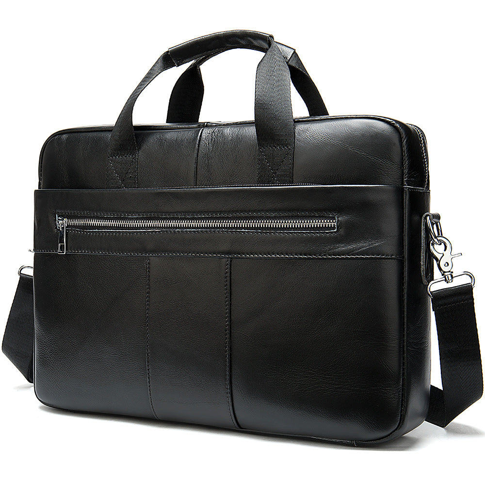 Valstrend borsa da uomo in pelle di prima qualità, valigetta business in cuoio portatile con tracolla regolabile.
