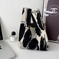 Borsa tote in maglia stile coreano all-match retrò, design casual con dettagli in tessuto colorato.