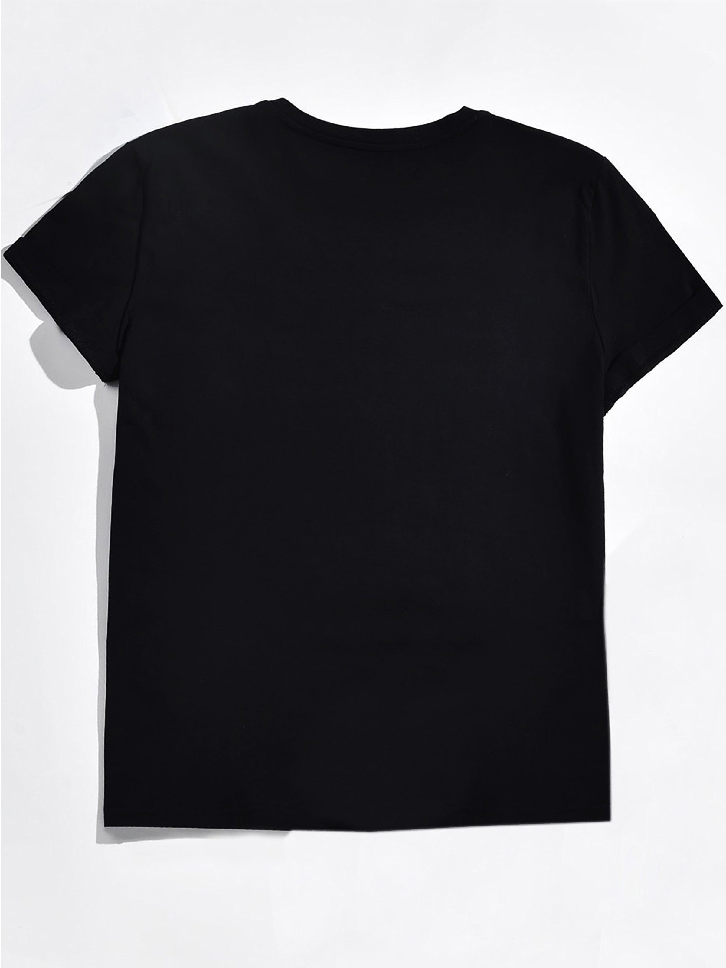 T-shirt donna Valstrend con maniche corte, stampa farfalla colorata a gradiente e citazione ispiratrice, girocollo casual.