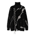 Maglione a collo alto Valstrend con design a rete strappata e jacquard, tessuto caldo e stile moderno per look casual e alla moda