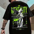 T-shirt casual da uomo Valstrend con stampa "MENTALITY" a girocollo, maniche corte, stile estivo alla moda.