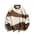 Maglione vintage verde scuro a righe per uomo in stile giapponese, ideale per primavera e autunno, di marca Valstrend shop