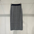 Fashionable Black And White Plaid Hip Skirt High Waist Mid-length Skirt