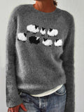 Maglione donna con collo rotondo, tessuto morbido, stile casual, cappotto leggero, marca Valstrend Shop, colore neutro.