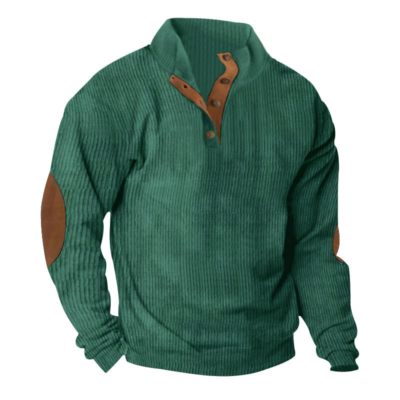 Maglione casual in velluto cotone con colletto alto e maniche lunghe, marca Valstrend, tessuto morbido e comodo.