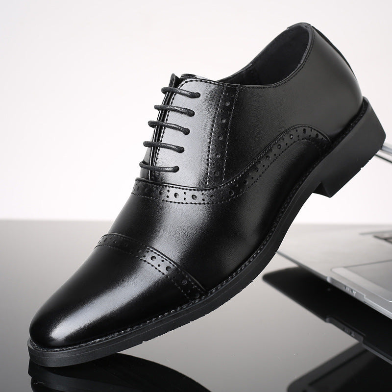 Scarpe da uomo Valstrend stile britannico casual in pelle, design elegante e confortevole, ideali per look business e casual.