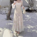 Women's Lace Mesh Fishtail Dress