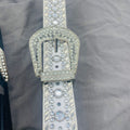 Women's Fashion Punk Rivet Rhinestone Belt
