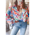 Fashion Printing Lantern Long Sleeve Loose Shirt
