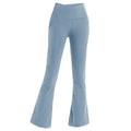 Pantaloni yoga donna a campana alta vita aderenti, pantaloni sportivi Valstrend con taglio a campana e stile fitness.
