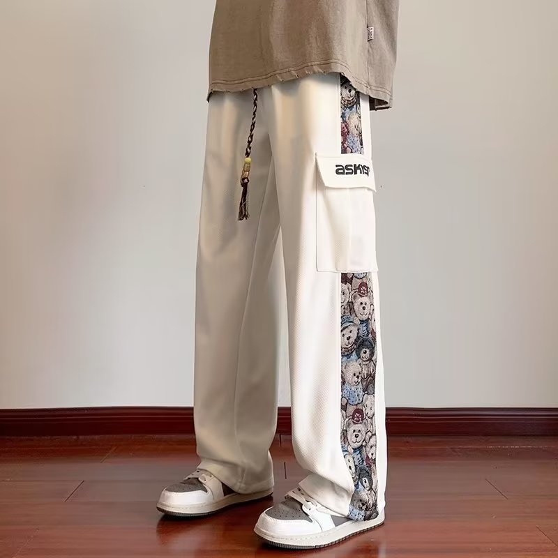 Pantaloni sportivi casual da uomo Valstrend, pantaloni larghi e oversize in stile track, comodi e informali.