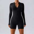 Tuta da danza a maniche lunghe con zip, modello Valstrend, abbigliamento per allenamento e performance di danza.