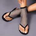 Sandali flat da donna taglia grande Valstrend in mesh traspirante con forature, comodi e leggeri per l'estate.