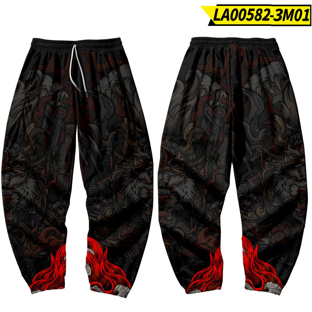 Men's Casual Pants Snow Mountain 3D Printing Casual Working Pants