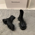 Stivaletti da donna Valstrend con punta quadrata, suola spessa e fondo robusto, stile alla moda e comodo.