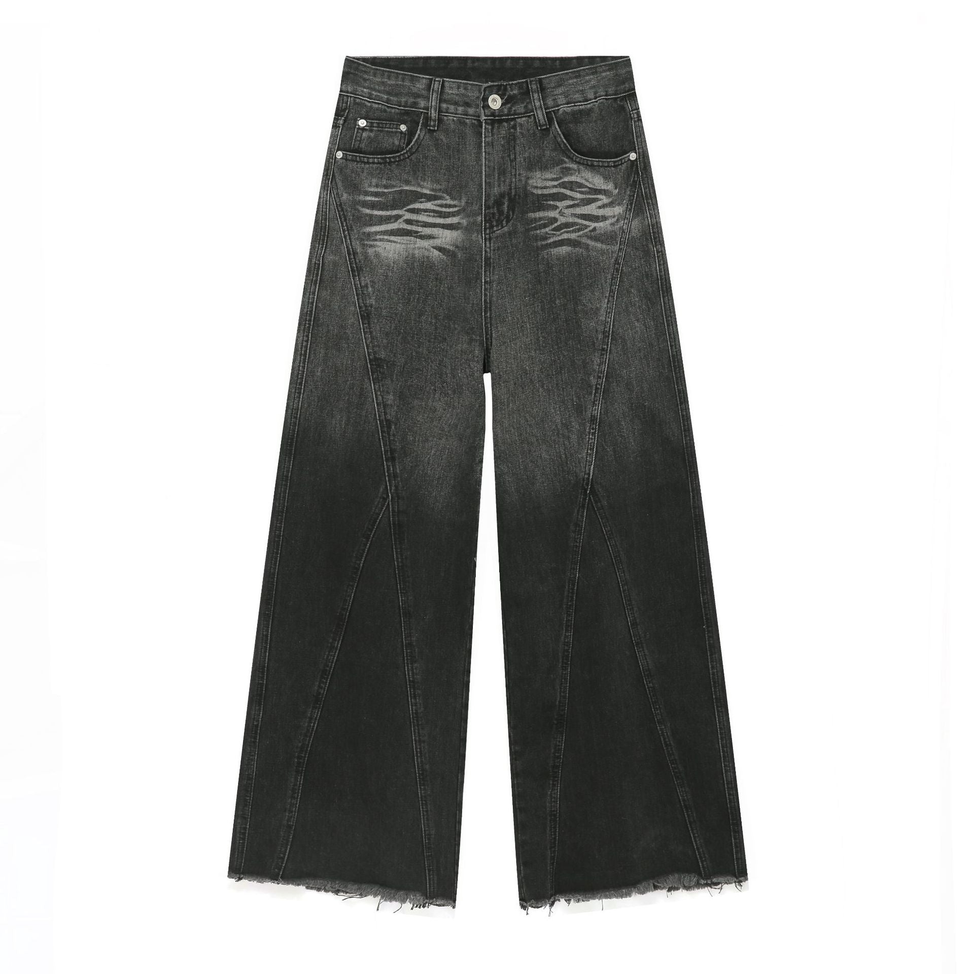 Jeans maschili casual stile retrò, pantaloni dritti e larghi Valstrend, vestibilità comoda e look vintage elegante.