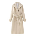 Cappotto lungo in lana autunnale per donna di Valstrend, imbottito, con colletto largo in cotone, stile casual e caldo