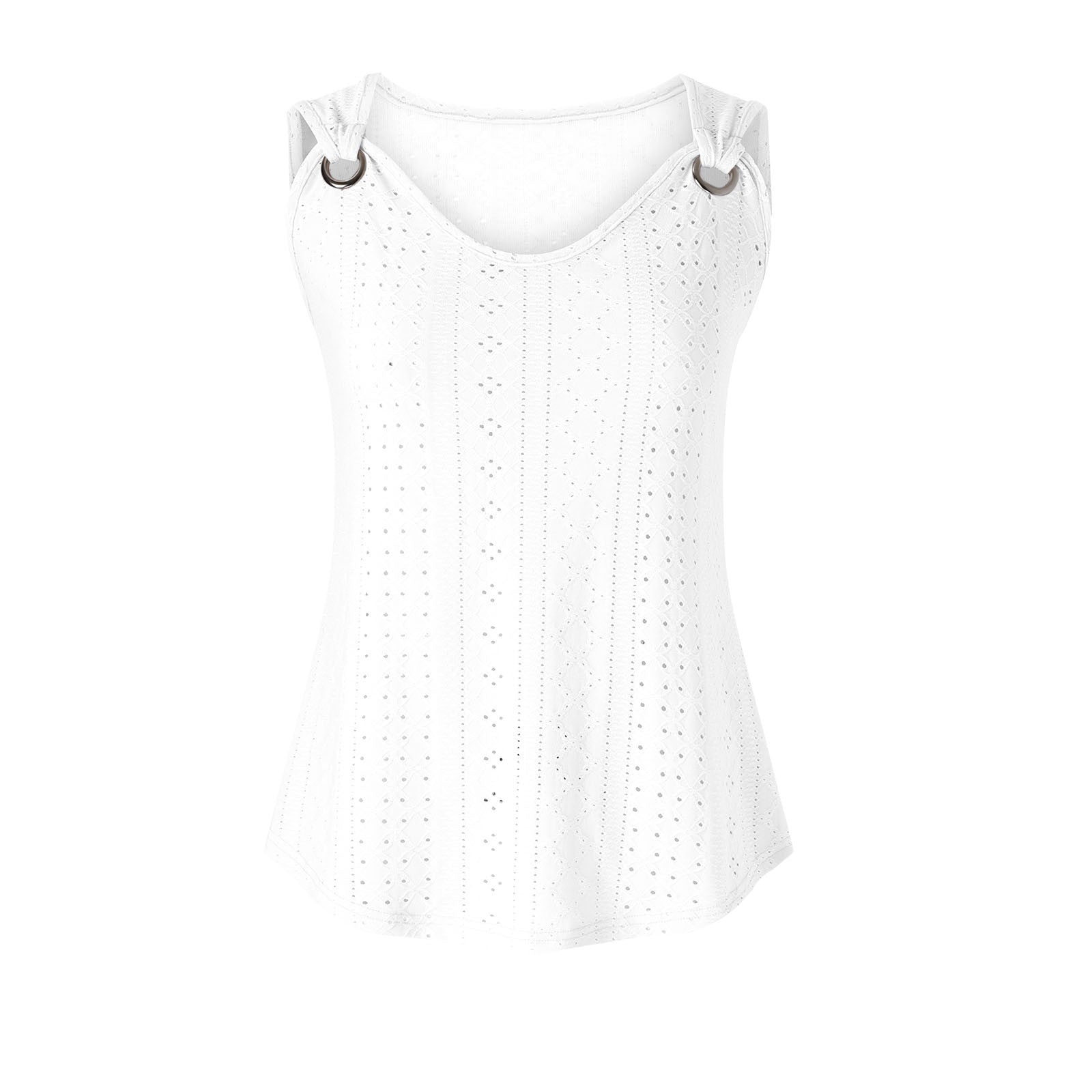 Maglietta senza maniche Valstrend shop con scollo a V e colore solido, vista frontale, tessuto morbido e vestibilità comoda.