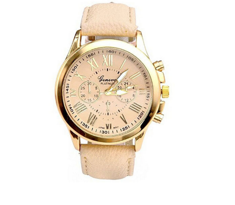 Orologio da uomo Valstrend Geneva con cinturino in pelle, stile retrò con tre occhi e movimento al quarzo, elegante e alla moda.