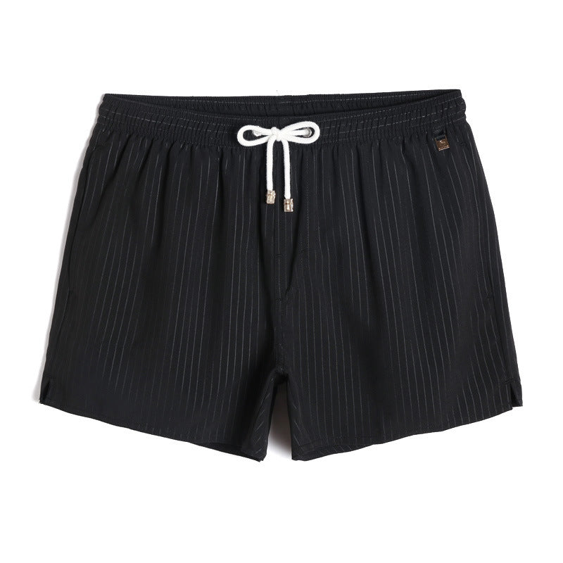 Pantaloncini da uomo Valstrend con rigature a tre punti, ideali per la spiaggia, in tessuto leggero e comodo.