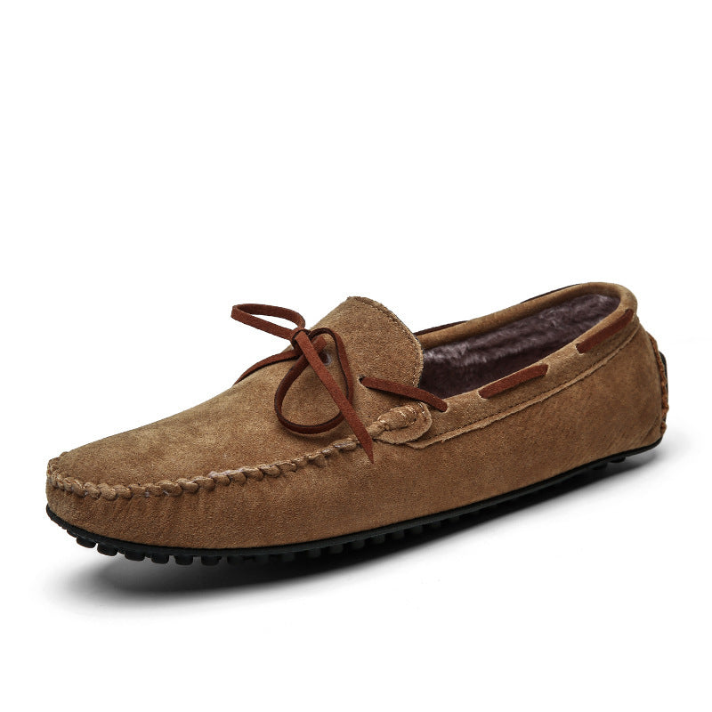 Scarpe casual in pelle da uomo di taglie grandi, stile gommino, marca Valstrend shop, con suola in gomma e finitura elegante