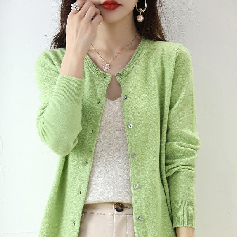 Cardigan donna Valstrend, maglione corto in maglia, cappotto leggero e caldo, con collo a V e dettagli tessili naturali.