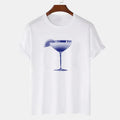 Summer Women's Cotton T-shirt Cocktail Glass