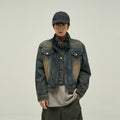 Giacca in denim da moto da uomo Valstrend, due pezzi, lavata e distressed, stile jacket casual e resistente.