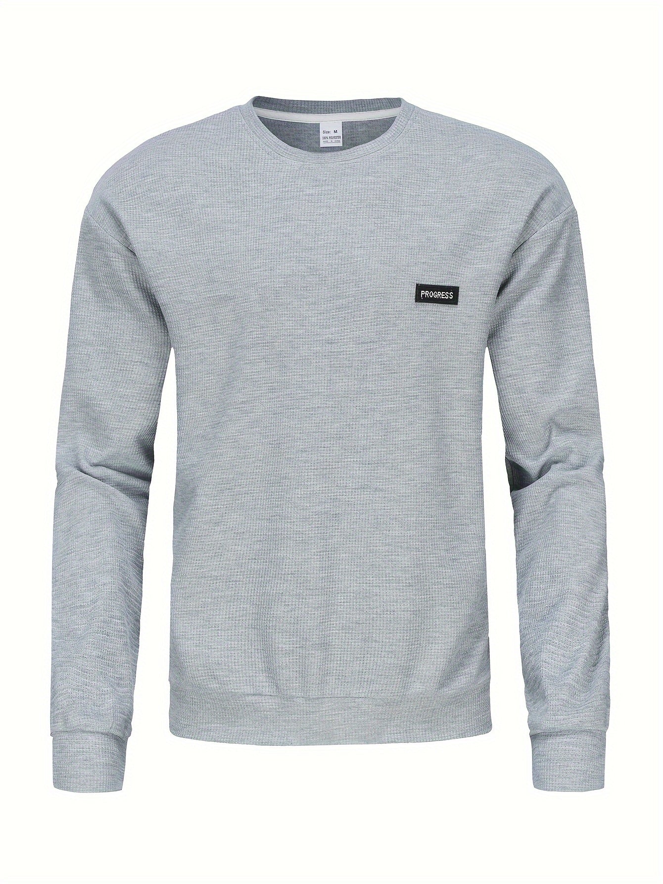 Felpa progress da uomo Valstrend, casual, traspirante con collo rotondo, slim fit, maniche lunghe per attività all'aperto