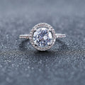 Anello di fidanzamento in zirconio Valstrend, stile europeo, con design elegante e brillante, in metallo paktong.