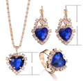 Set di gioielli personalizzati con collana, orecchini e anelli con diamanti colorati a goccia d'acqua, alta qualità, stile nuziale.