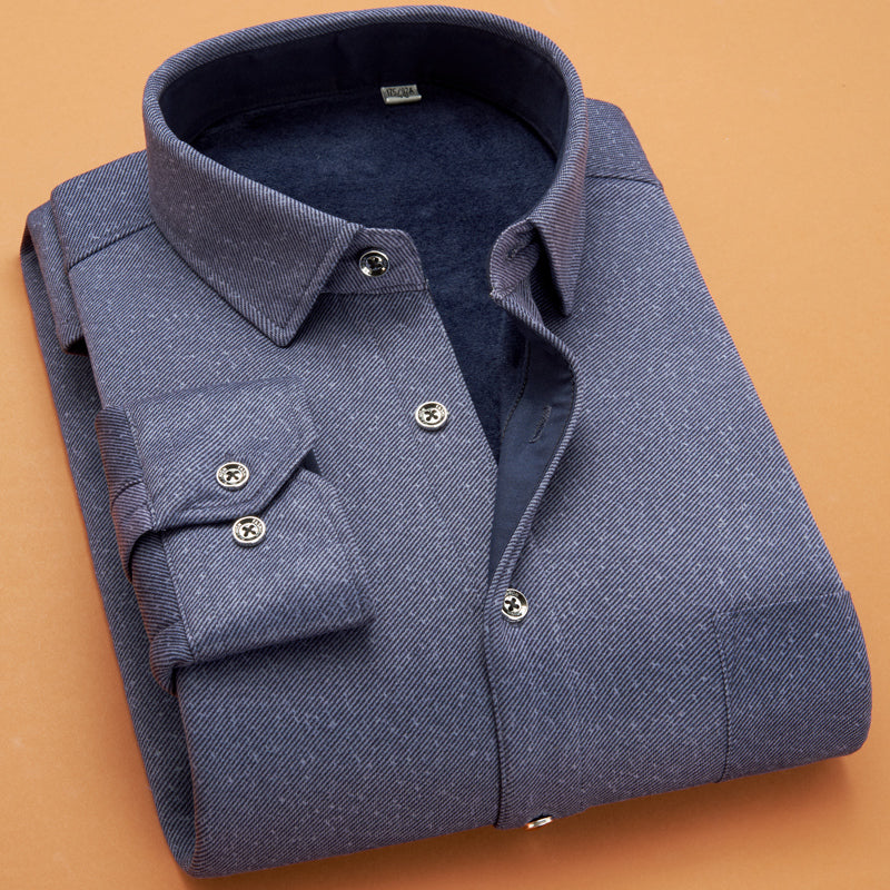 Camicia calda in pile spesso per uomo, ideale per autunno e inverno, marca Valstrend, abbigliamento termico e comodo