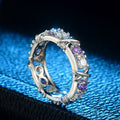 Anello da donna Valstrend con zirconia bicolore Europa e Stati Uniti, gioielli di fidanzamento con separazione di colori.