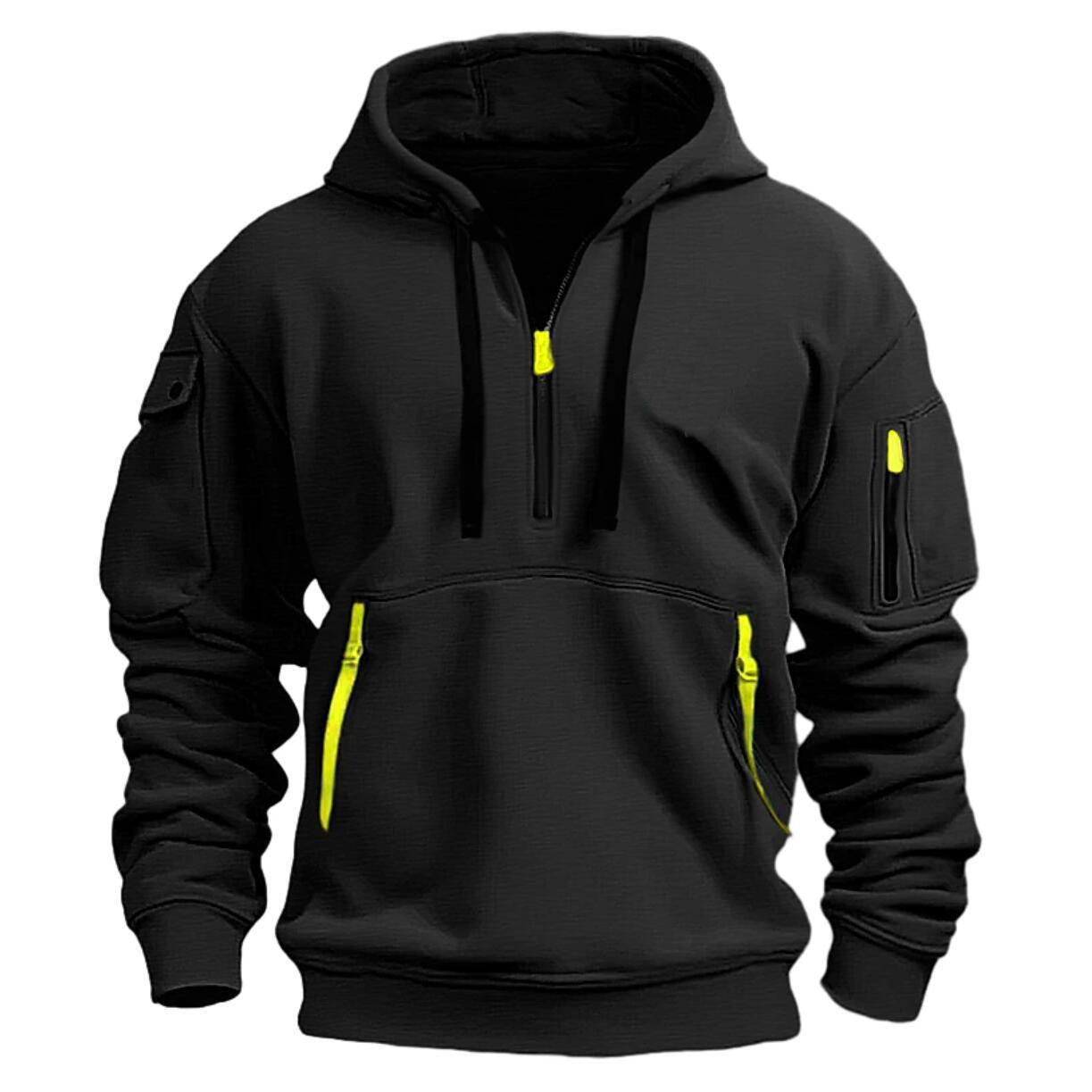 Giacca sportiva casual Zip Multi-pocket Valstrend con cappuccio, tasche multiple e design pratico, ideale per attività all'aperto.