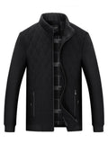 Giacca imbottita da uomo anziano Valstrend con colletto rialzato, stile casual business, ideale per il tempo freddo