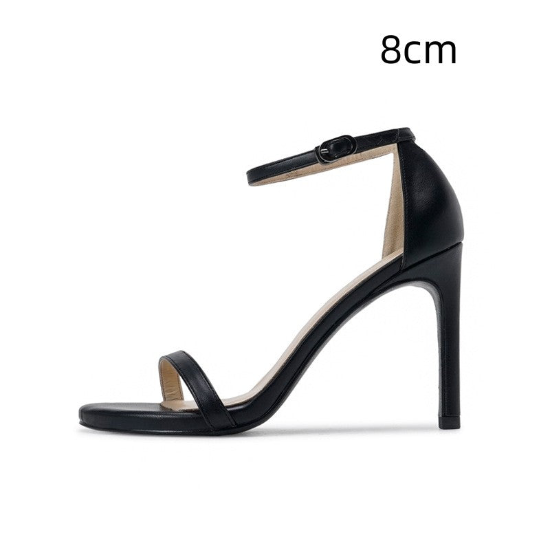 Sandali con tacco a stiletto da donna Valstrend con cinturino con fibbia, eleganti e alla moda.
