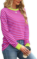 Maglione da donna con motivo a righe, collo rotondo e maniche lunghe, marca Valstrend shop, in tessuto morbido e confortevole