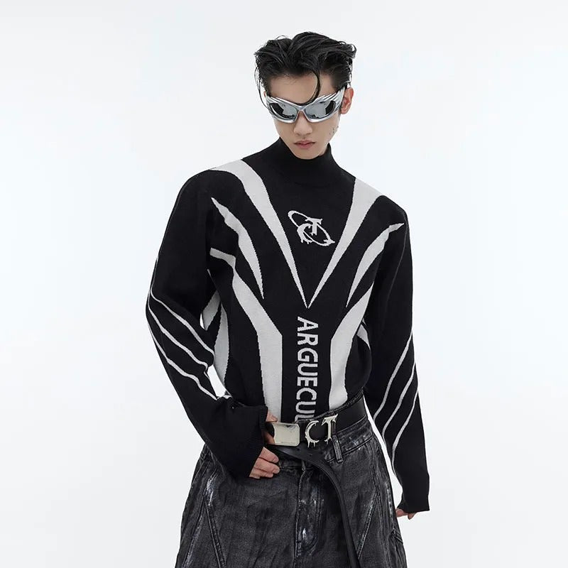 Men's Niche High Neckline Slim Knit Sweater