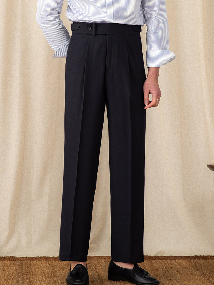 Men's Business High Waist Casual Straight Trousers