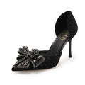 Scarpe con tacchi alti nere da donna Valstrend, eleganti e alla moda, con dettagli in pelle e suola robusta.