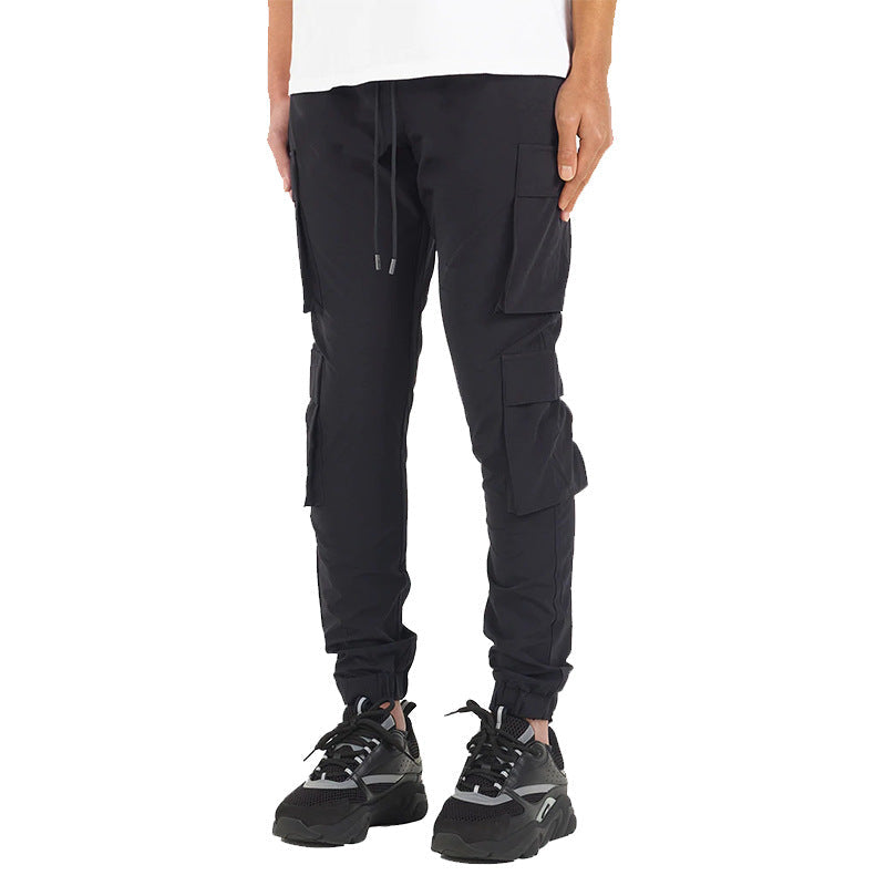 Pantaloni da uomo Valstrend con banda elastica alla caviglia, tessuto traspirante e stretch, stile elegante e comodo
