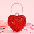 Borsa da cena a cuore ricamata con perline, in stile elegante e femminile, di marca Valstrend shop.